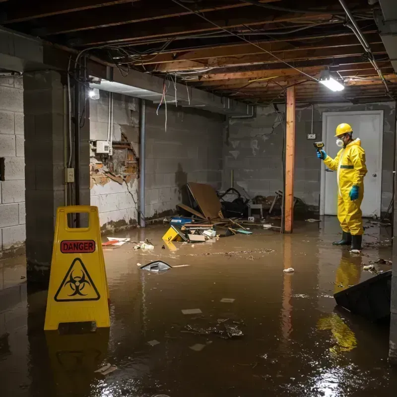 Flooded Basement Electrical Hazard in Ellerbe, NC Property